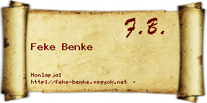 Feke Benke névjegykártya